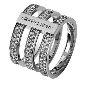 Michael Kors Pave Tri Stack Ring 8